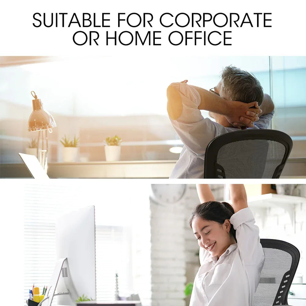 FORTIA Ergonomic Office Desk Chair, Coolmesh Fabric, Adjustable Recline, Black Mesh/Black Frame - Mekamart Australia
