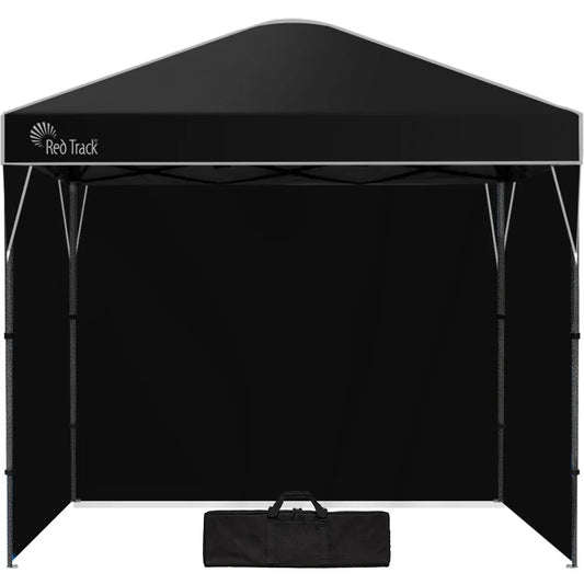 RED TRACK 3x3m Ultra Compact Folding Gazebo, Walls, Carry bag, Portable Outdoor Popup Marquee for Camping Beach, Black - Mekamart Australia