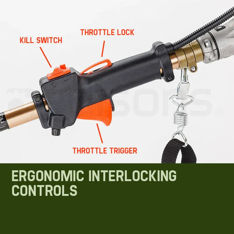 Baumr-AG 65CC Long Reach Pole Chainsaw Hedge Trimmer Pruner Chain Saw Tree Multi Tool - Mekamart Australia