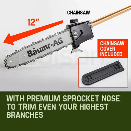 Baumr-AG 65CC Long Reach Pole Chainsaw Hedge Trimmer Pruner Chain Saw Tree Multi Tool - Mekamart Australia