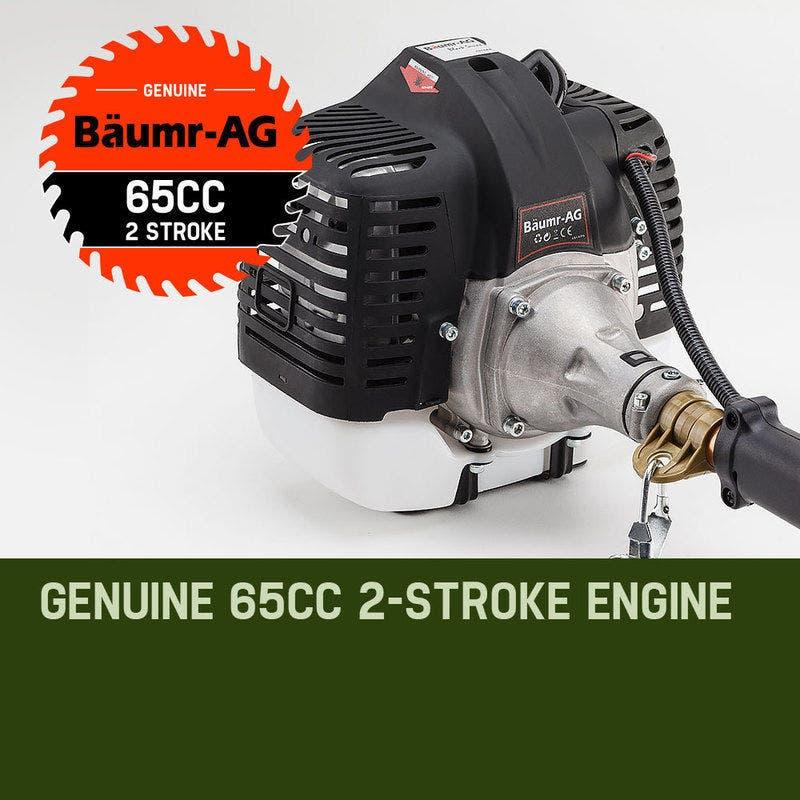 BAUMR-AG 65cc 7in1 Long Reach Garden Multi-tool, Pole Saw, Hedge & Line Trimmer, Brush Cutter, 12" Tree Trimming Pruning Chainsaw Bar, 2 Extension Shafts - Mekamart Australia