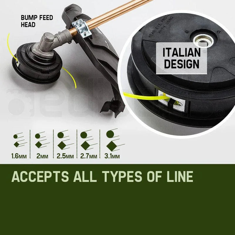 BAUMR-AG 65cc 7in1 Long Reach Garden Multi-tool, Pole Saw, Hedge & Line Trimmer, Brush Cutter, 12" Tree Trimming Pruning Chainsaw Bar, 2 Extension Shafts - Mekamart Australia