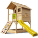ROVO KIDS Wooden Tower Cubby House with Slide, Sandpit, Climbing Wall, Noughts & Crosses, Natural Colour - Mekamart Australia