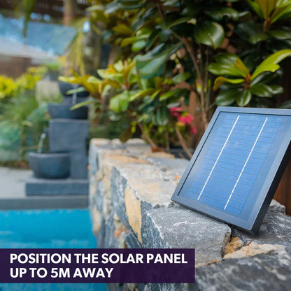 PROTEGE Solar Fountain Water Feature Outdoor 4 Bowl with LED Lights - Charcoal - Mekamart Australia