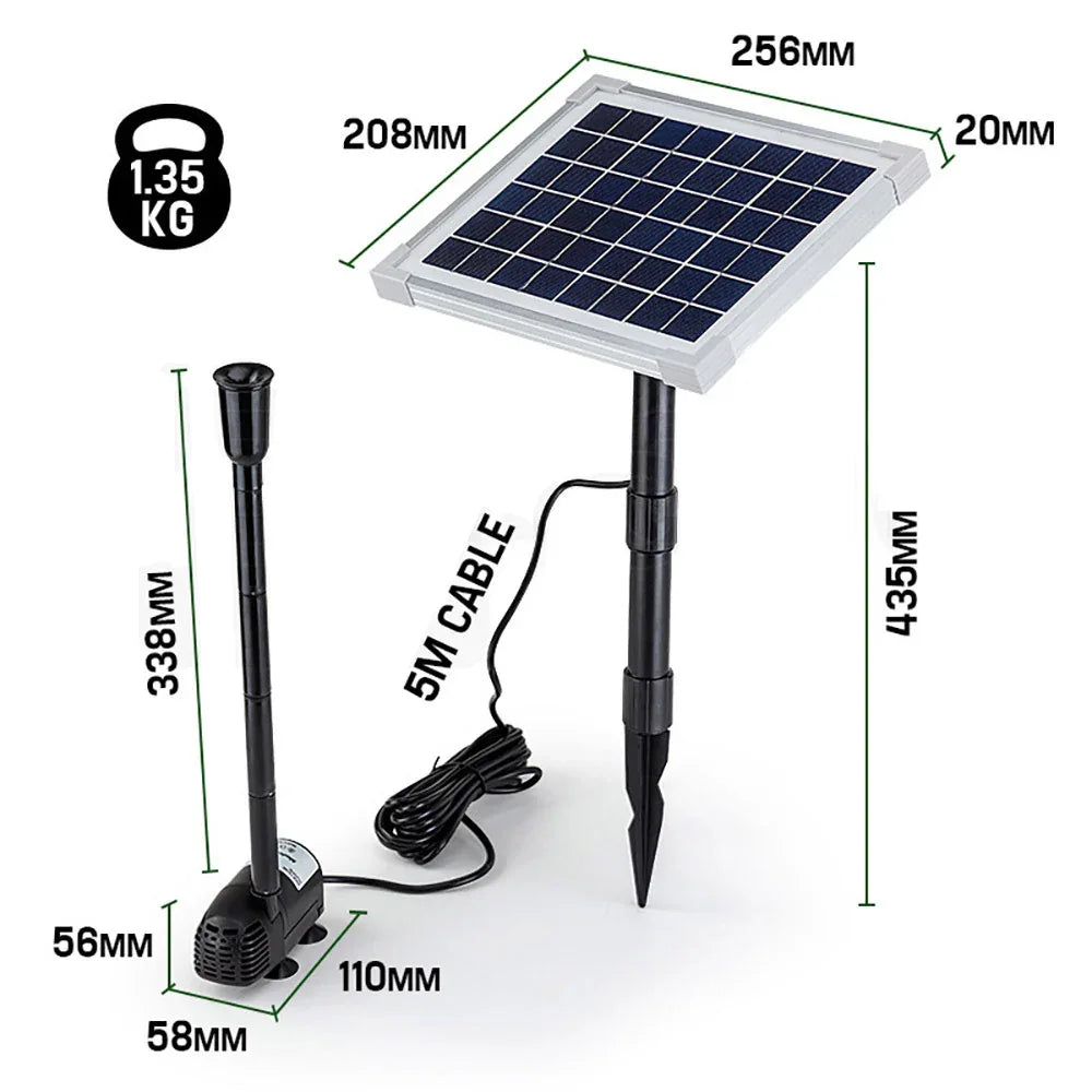 Protege 20W Solar Fountain Submersible Water Pump Power Panel Kit Garden Pond - Mekamart Australia