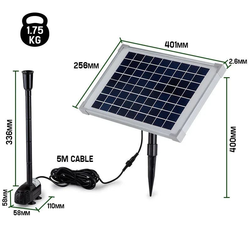 Protege 50W Solar Powered Fountain Submersible Water Pump Pond Kit Power Garden Panel - Mekamart Australia