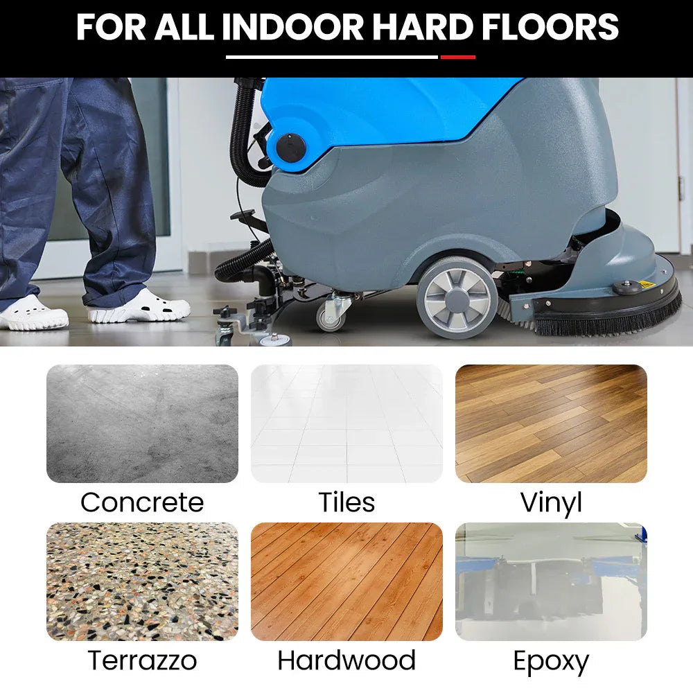 Auch FSH18 Floor Scrubber & Dryer, 490mm, Battery Powered, Walk Behind, Multi-purpose Commercial Grade Machine - Mekamart Australia