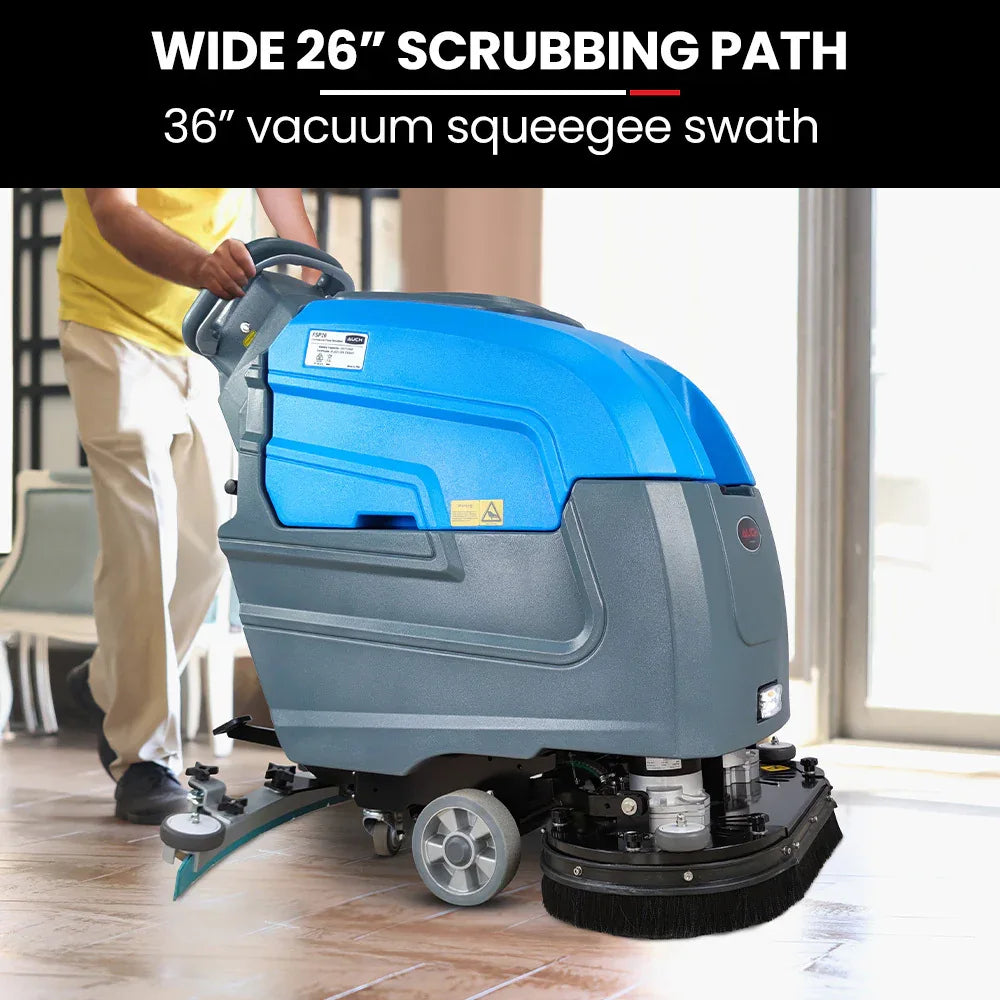 Auch FSP26 Self-Propelled Floor Scrubber & Dryer, 720mm, Battery Powered, Walk Behind, Multi-purpose Commercial Grade Machine - Mekamart Australia