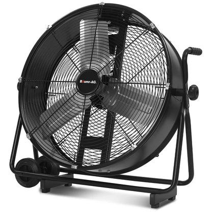 BAUMR-AG 24" 610mm 260W Industrial Mobile Floor Drum Fan, Tilting, Large, Commercial, Heavy-duty Frame, EESS Certified - Mekamart Australia