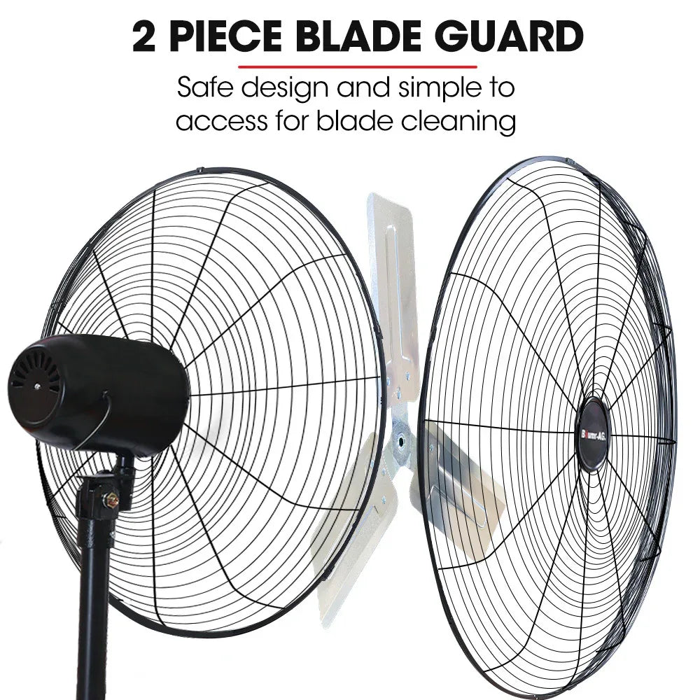 BAUMR-AG 30" 762mm 300W Industrial Pedestal Fan, Large, Commercial, Heavy-duty, 3 Speed, EESS Certified - Mekamart Australia