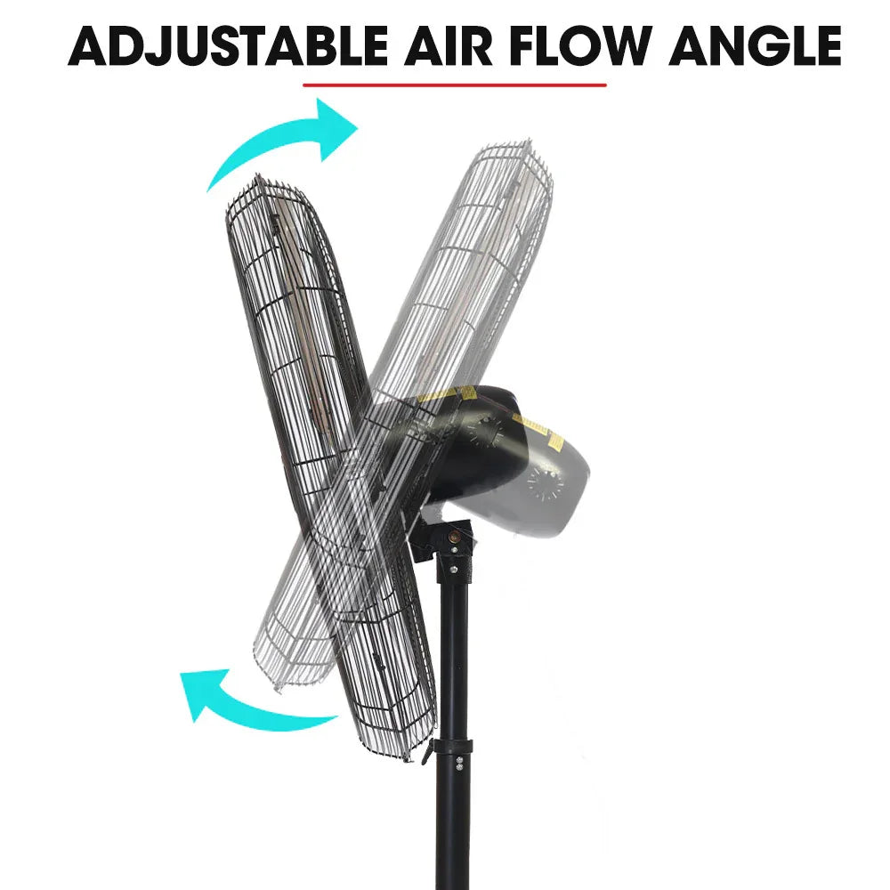 BAUMR-AG 30" 762mm 300W Industrial Pedestal Fan, Large, Commercial, Heavy-duty, 3 Speed, EESS Certified - Mekamart Australia