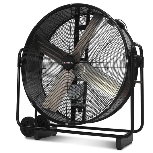 BAUMR-AG 42" 1067mm 660W Industrial Mobile Floor Drum Fan, Belt Drive, Tilting, Large, Commercial, Heavy-duty Frame, EESS Certified - Mekamart Australia