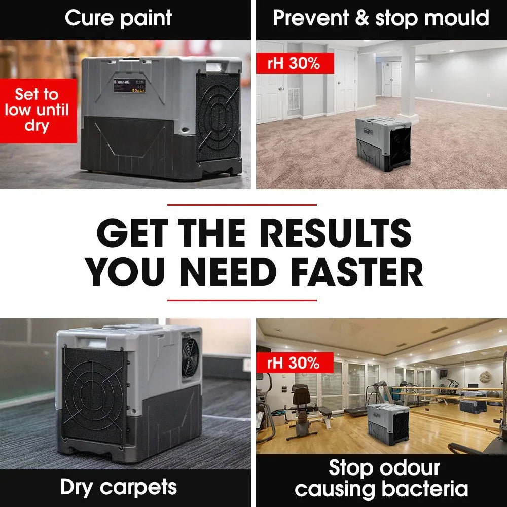 Baumr-AG 50L/day Commercial Air Dehumidifier for Mould, Portable, Stackable, LCD Display, Wheels - Mekamart Australia