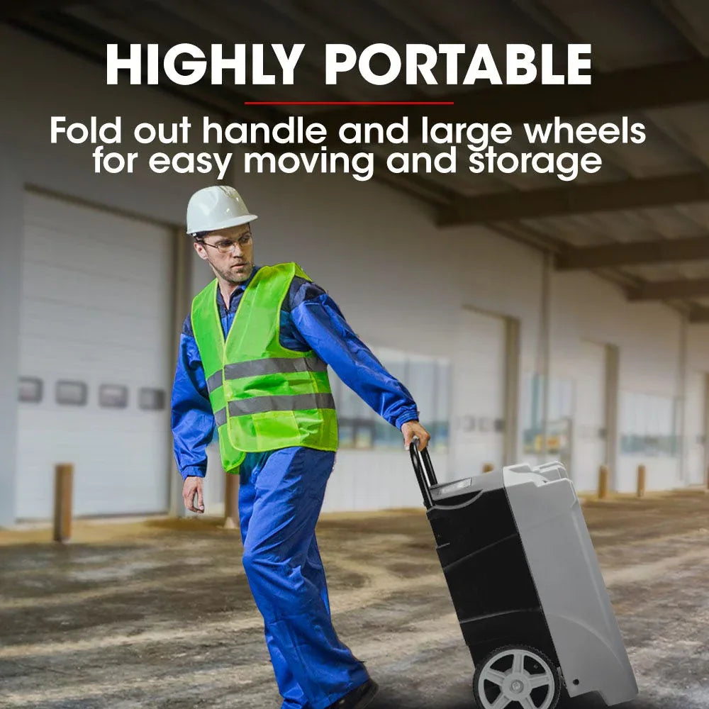 Baumr-AG 90L/day Commercial Air Dehumidifier for Mould, Portable, Stackable, LCD Display, Wheels - Mekamart Australia