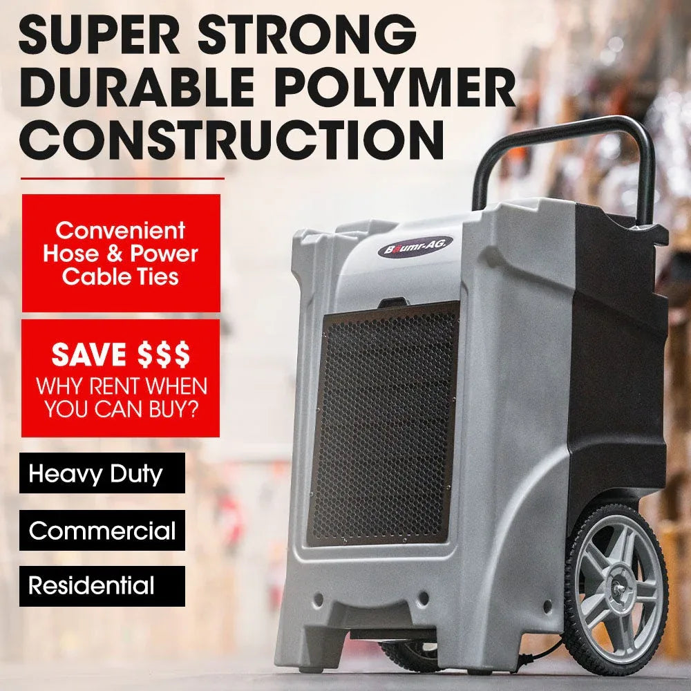 Baumr-AG 90L/day Commercial Air Dehumidifier for Mould, Portable, Stackable, LCD Display, Wheels - Mekamart Australia