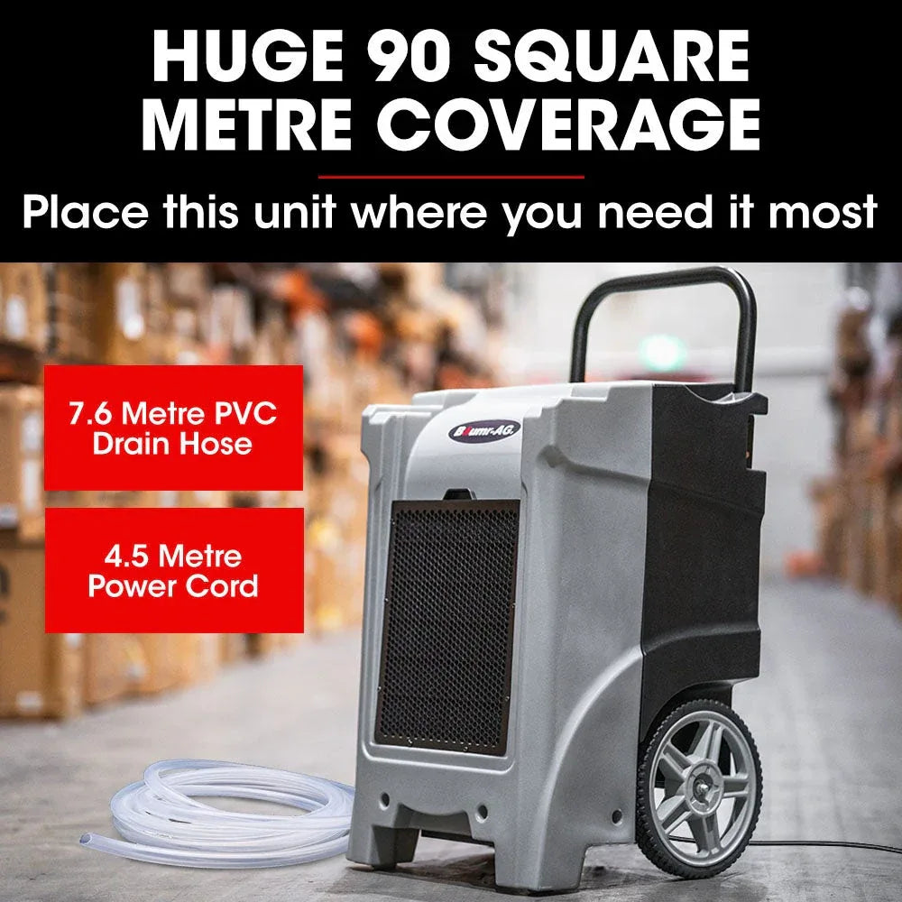 Baumr-AG 90L/day Commercial Air Dehumidifier for Mould, Portable, Stackable, LCD Display, Wheels - Mekamart Australia
