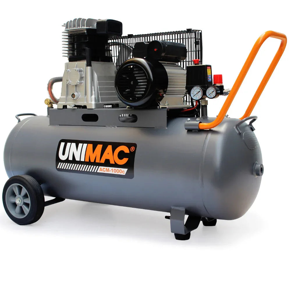 Unimac 100L 2.6kW Industrial Air Compressor, 370L/min 116PSI, Brushless Motor, Long Service Life, Certified Tank, 15A Plug - Mekamart Australia