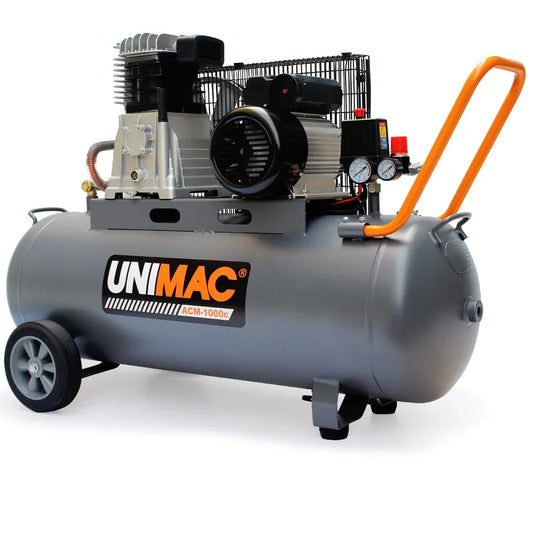 Unimac 100L 2.6kW Industrial Air Compressor, 370L/min 116PSI, Brushless Motor, Long Service Life, Certified Tank, 15A Plug - Mekamart Australia