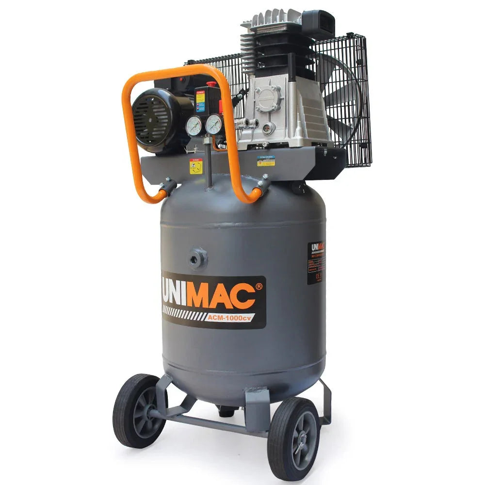 Unimac 100L 2.6kW Industrial Air Compressor, 370L/min 116PSI, Brushless Motor, Long Service Life, Certified Vertical Tank, 15A Plug - Mekamart Australia