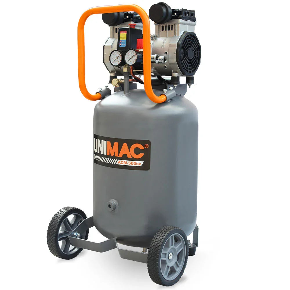 Unimac 2HP 50L Silent Oil-Free Portable Electric Air Compressor, Vertical, for Airtools, Tyre Inflation - Mekamart Australia