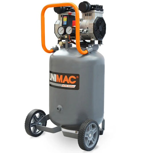 Unimac 2HP 50L Silent Oil-Free Portable Electric Air Compressor, Vertical, for Airtools, Tyre Inflation - Mekamart Australia