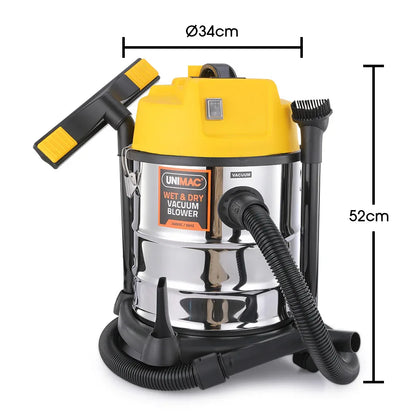 Unimac 20L 1400W Wet and Dry Vacuum Cleaner, with Blower, for Car, Workshop, Carpet - Mekamart Australia