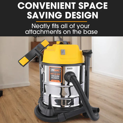 Unimac 20L 1400W Wet and Dry Vacuum Cleaner, with Blower, for Car, Workshop, Carpet - Mekamart Australia