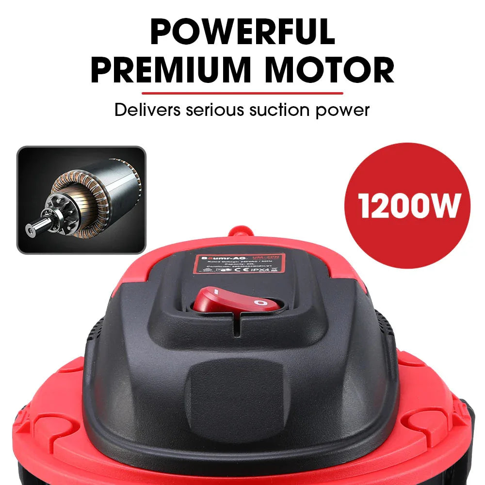 Baumr-AG 20L 1200W Wet and Dry Vacuum Cleaner, with Blower, for Car, Workshop, Carpet - Mekamart Australia