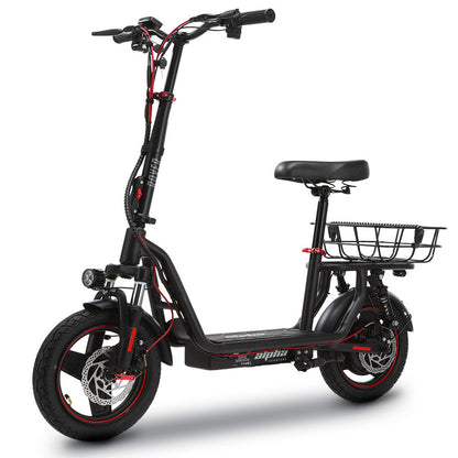 ALPHA Rover Electric Scooter with Seat, AU Compliant, 500W 48V 25km/h 30km Range, 14-inch Tyres, Motorised Commuter eScooter for Adults, Black