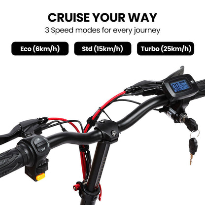 ALPHA Rover Electric Scooter with Seat, AU Compliant, 500W 48V 25km/h 30km Range, 14-inch Tyres, Motorised Commuter eScooter for Adults, Black