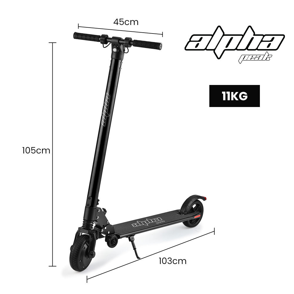 ALPHA Peak 300W 10Ah Electric Scooter, AU Compliant, Suspension, for Adults or Teens, Black