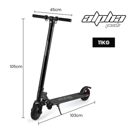ALPHA Peak 300W 10Ah Electric Scooter, AU Compliant, Suspension, for Adults or Teens, Black