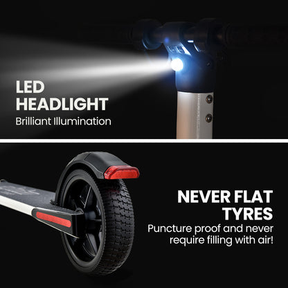 ALPHA Peak Electric Scooter, AU Compliant, 300W Power Up to 25km/h Adult Teens E-Scooter Easy Fold, White