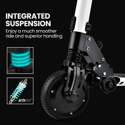 ALPHA Peak Electric Scooter, AU Compliant, 300W Power Up to 25km/h Adult Teens E-Scooter Easy Fold, White