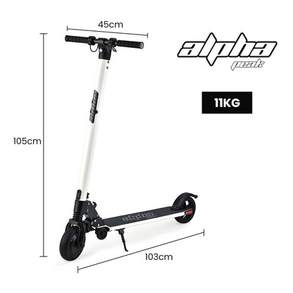 ALPHA Peak Electric Scooter, AU Compliant, 300W Power Up to 25km/h Adult Teens E-Scooter Easy Fold, White