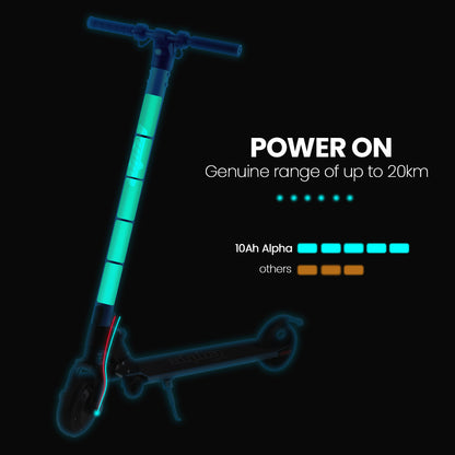 ALPHA Peak Electric Scooter, AU Compliant, 300W Power Up to 25km/h Adult Teens E-Scooter Easy Fold, White