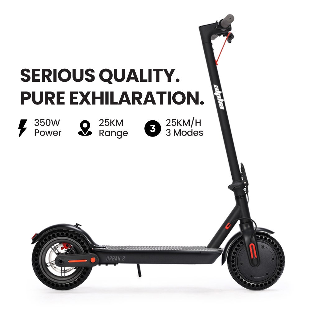 ALPHA Urban 8 Electric Scooter, AU Compliant, Suspension, 25km Range, 8.5-Inch Wheels, Brushless Motor, Motorised Commuter eScooter for Adults, Black