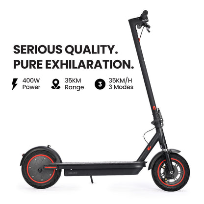 ALPHA Urban 10 Electric Scooter, AU Compliant, 35km/h, Suspension, 35km Range, 10-Inch Wheels, Brushless Motor, Free APP, Motorised Commuter eScooter for Adults, Black