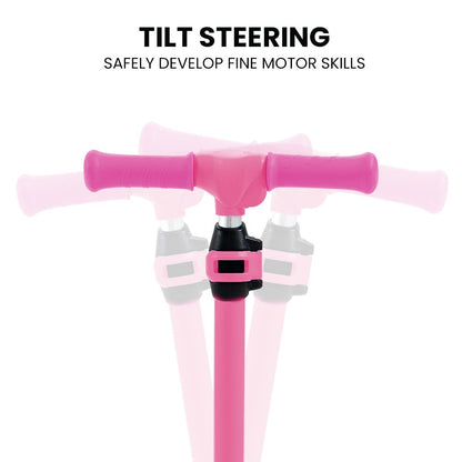 ROVO KIDS 3-Wheel Electric Scooter , Ages 3-8, Adjustable Height, AU Compliant, Lithium Battery, Pink
