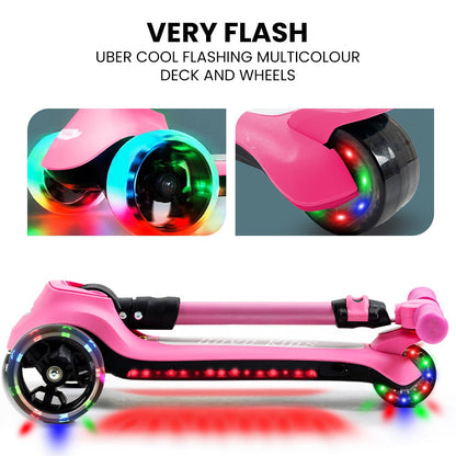 ROVO KIDS 3-Wheel Electric Scooter , Ages 3-8, Adjustable Height, AU Compliant, Lithium Battery, Pink