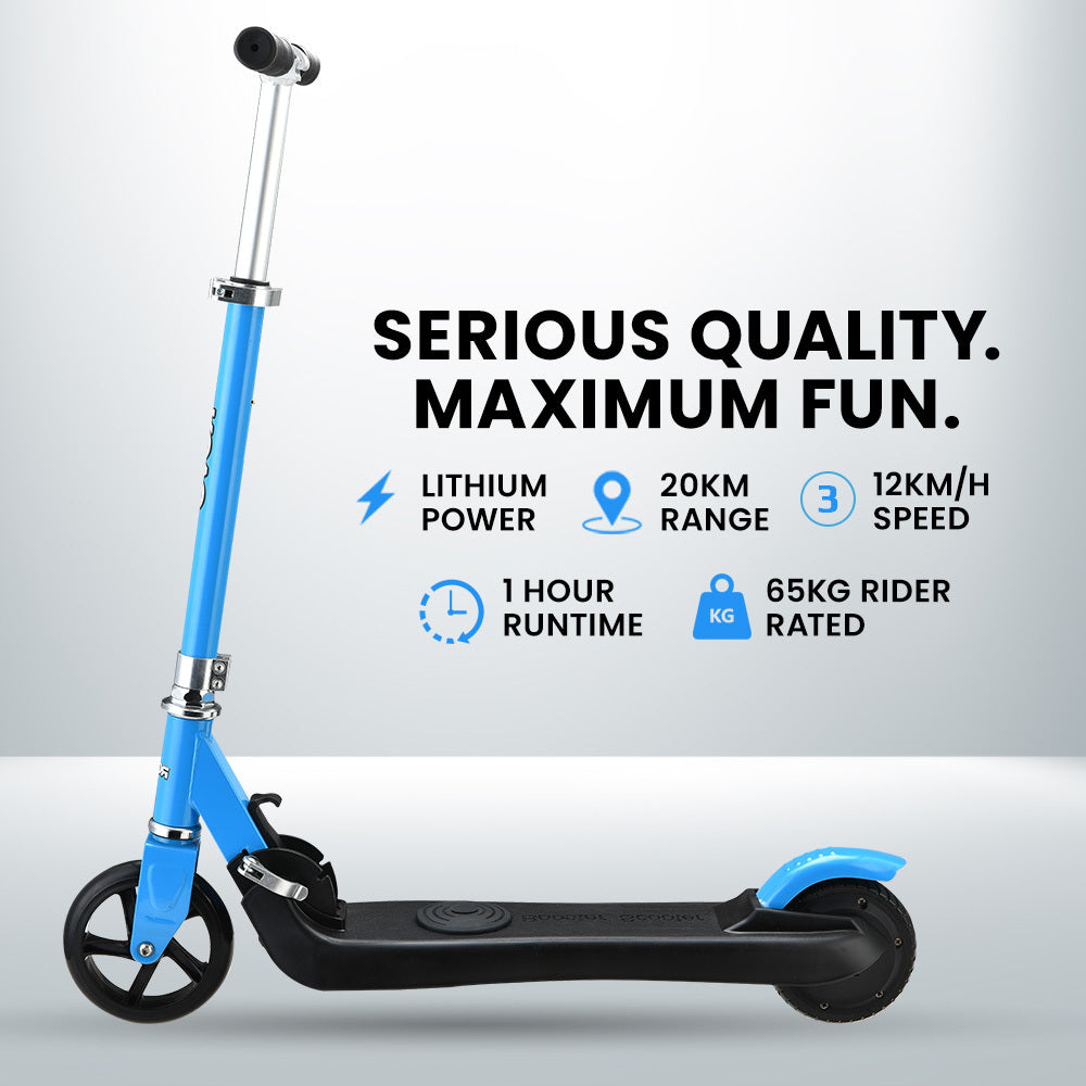 ROVO KIDS Electric Scooter, AU Compliant, Lithium Ride-On Foldable E-Scooter 125W Rechargeable, Blue