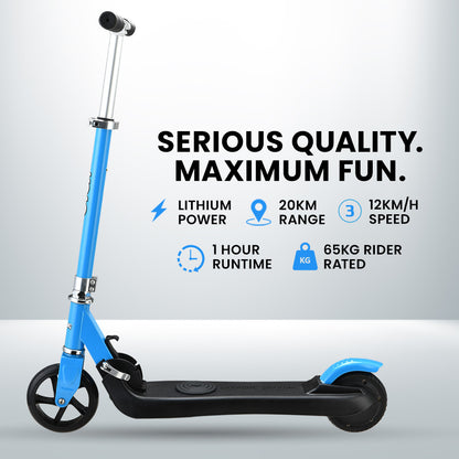 ROVO KIDS Electric Scooter, AU Compliant, Lithium Ride-On Foldable E-Scooter 125W Rechargeable, Blue