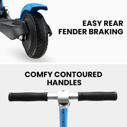 ROVO KIDS Electric Scooter, AU Compliant, Lithium Ride-On Foldable E-Scooter 125W Rechargeable, Blue
