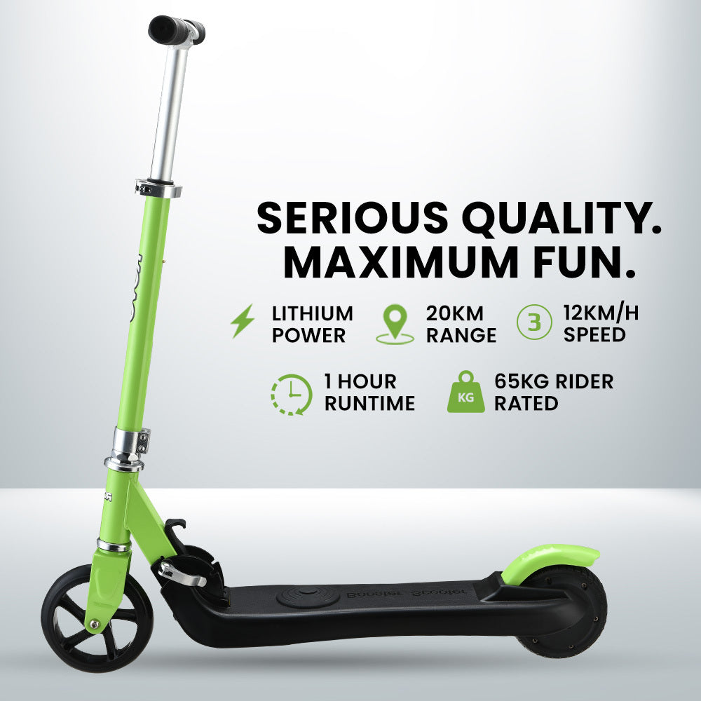 ROVO KIDS Electric Scooter, AU Compliant, Lithium Ride-On Foldable E-Scooter 125W Rechargeable, Green