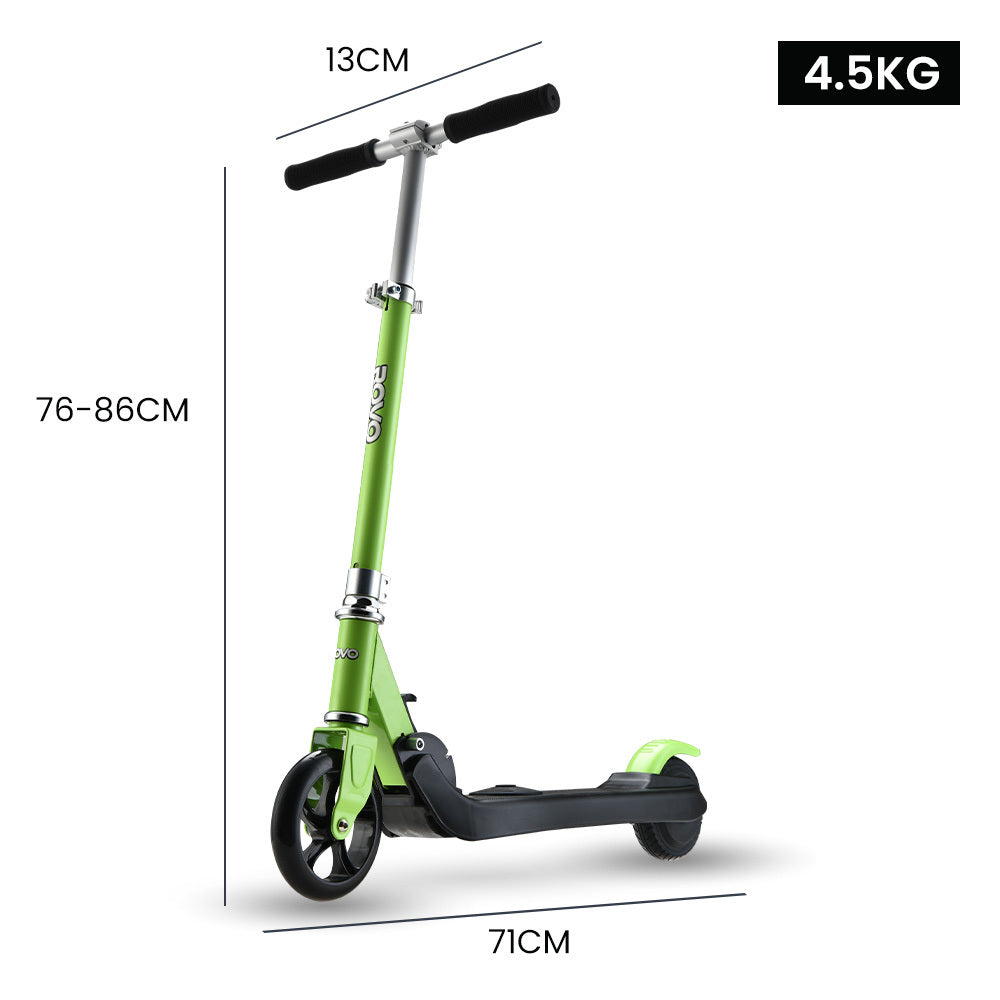 ROVO KIDS Electric Scooter, AU Compliant, Lithium Ride-On Foldable E-Scooter 125W Rechargeable, Green