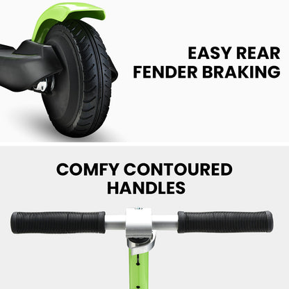 ROVO KIDS Electric Scooter, AU Compliant, Lithium Ride-On Foldable E-Scooter 125W Rechargeable, Green
