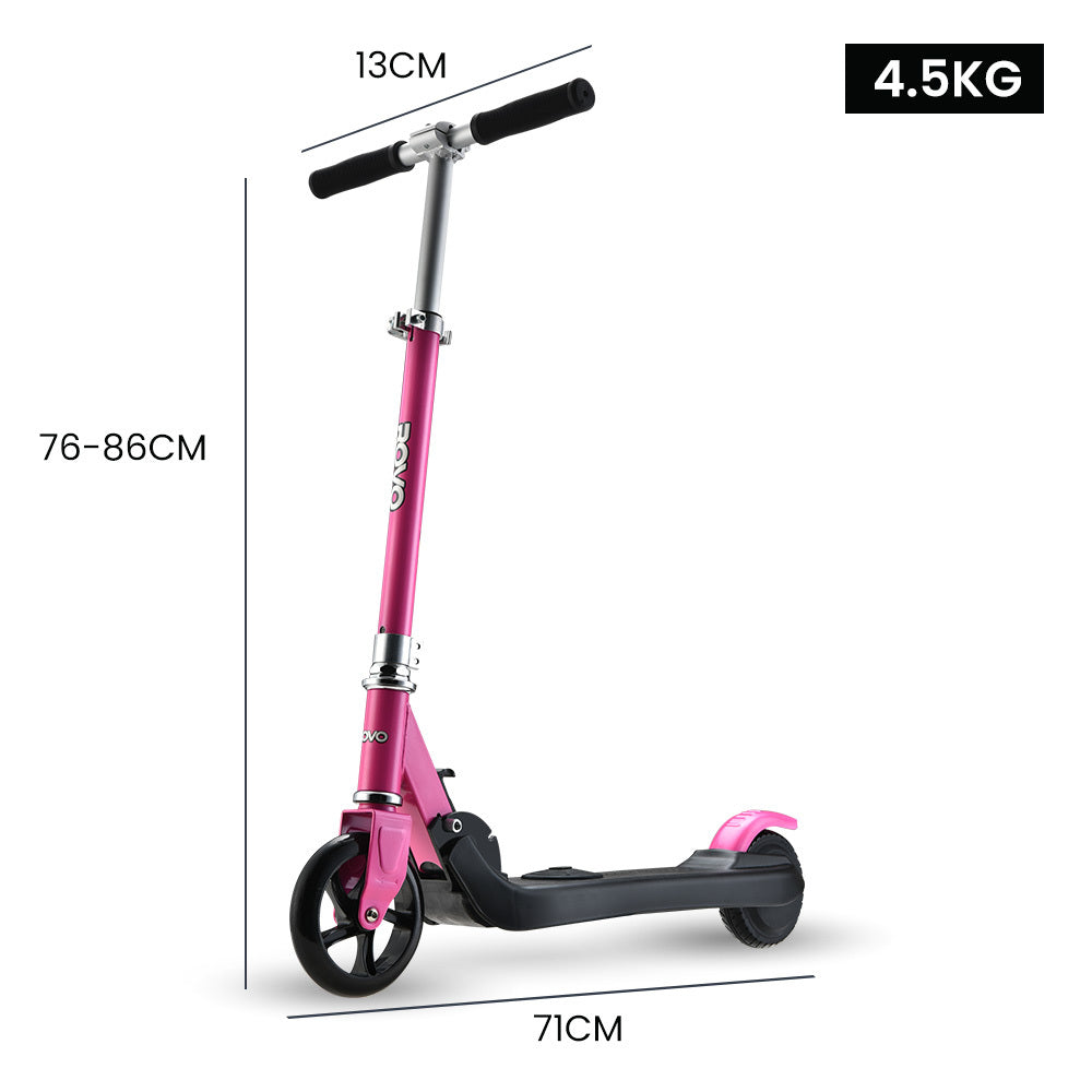 ROVO KIDS Electric Scooter, AU Compliant, Lithium Ride-On Foldable E-Scooter 125W Rechargeable, Pink