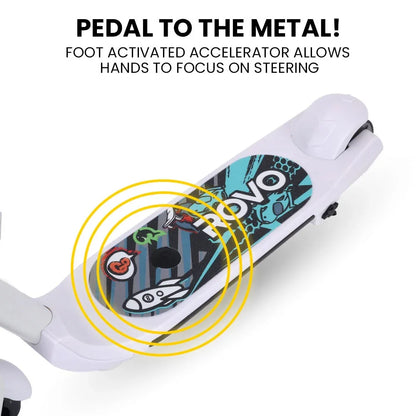 ROVO KIDS WhizKid Electric Scooter, Ages 5-11, Adjustable Height, AU Compliant, Lithium Battery, Brushless Motor, White - Mekamart Australia