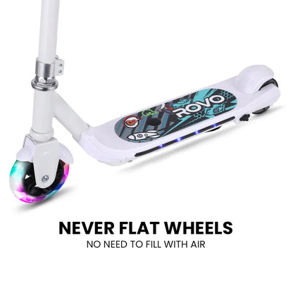 ROVO KIDS WhizKid Electric Scooter, Ages 5-11, Adjustable Height, AU Compliant, Lithium Battery, Brushless Motor, White - Mekamart Australia
