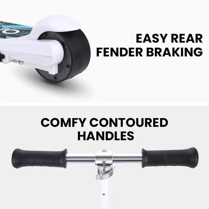 ROVO KIDS WhizKid Electric Scooter, Ages 5-11, Adjustable Height, AU Compliant, Lithium Battery, Brushless Motor, White - Mekamart Australia